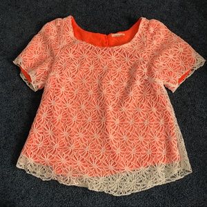 White lace over lay top